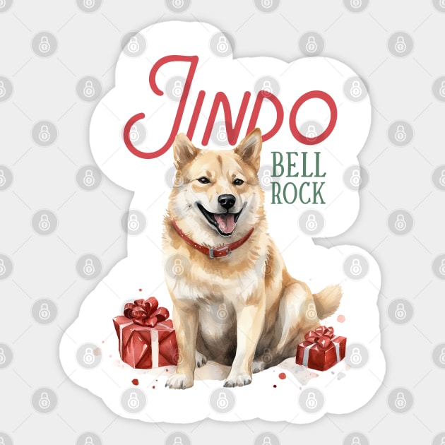 Christmas Jindo Pun Sticker by Chromatic Fusion Studio